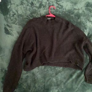 Black sweater crop top